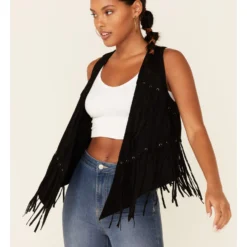 Vocal Women's Faux Suede Fringe Vest