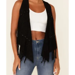 Vocal Women's Faux Suede Fringe Vest  -Default Template 4 2000212609 001 P3