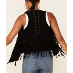 Vocal Women's Faux Suede Fringe Vest  -Default Template 4 2000212609 001 P4