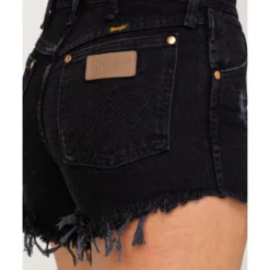 Wrangler Modern Women's Black Heritage Frayed Hem Shorts 9 Wrangler Modern Women's Black Heritage Frayed Hem Shorts -Default Template 4 2000289986 001 P4