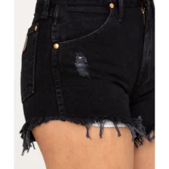 Wrangler Modern Women's Black Heritage Frayed Hem Shorts 10 Wrangler Modern Women's Black Heritage Frayed Hem Shorts -Default Template 4 2000289986 001 P5
