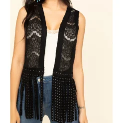 Vocal Women's Lace Studded Fringe Vest 9 Vocal Women's Lace Studded Fringe Vest -Default Template 4 2000324939 001 P4