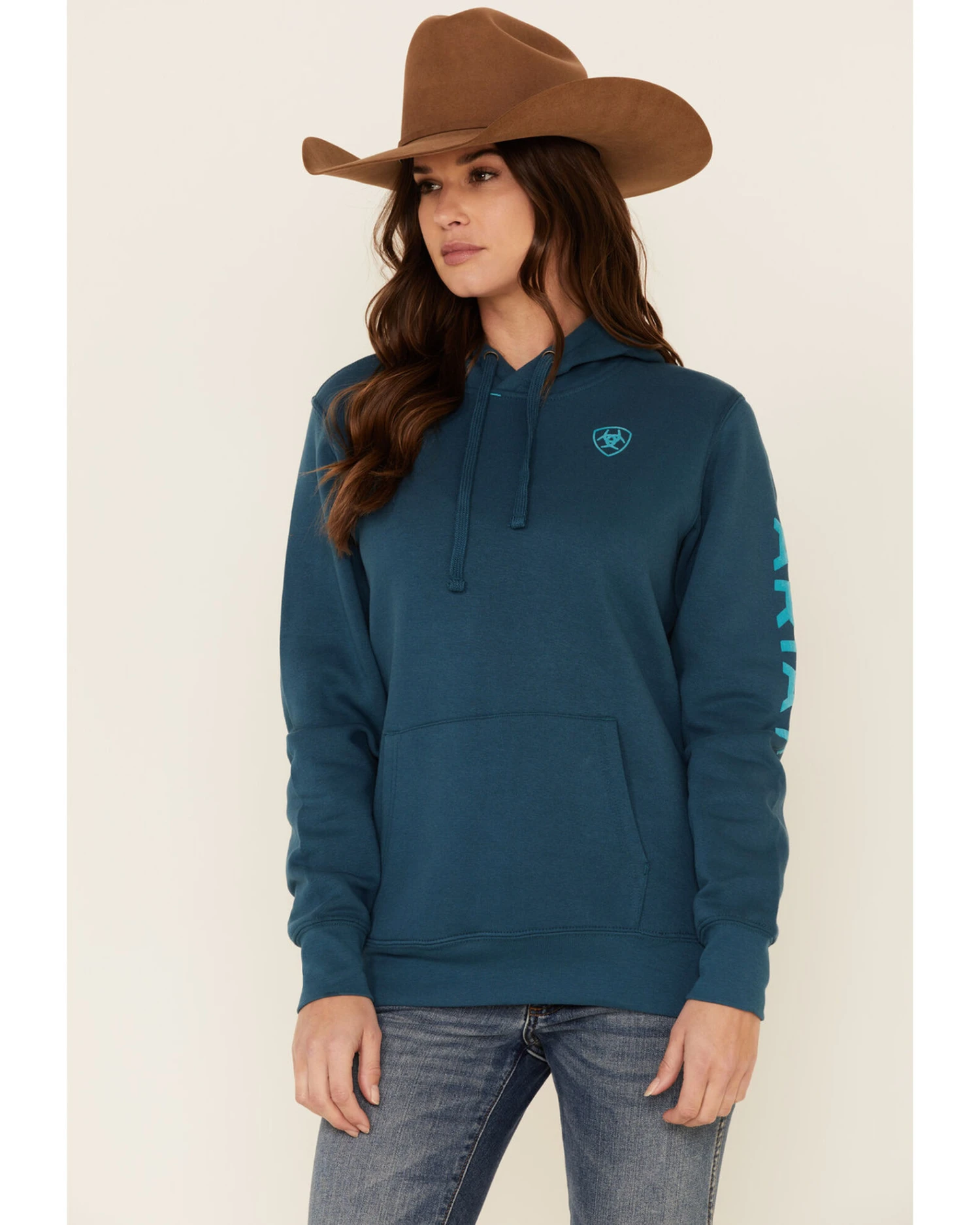Ariat Women's Eurasian R.E.A.L Arm Logo Graphic Hoodie 1 Ariat Women's Eurasian R.E.A.L Arm Logo Graphic Hoodie