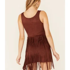 Idyllwind Women's Lady Luck Faux Suede Fringe Dress -Default Template 4 2000342526 220 P4
