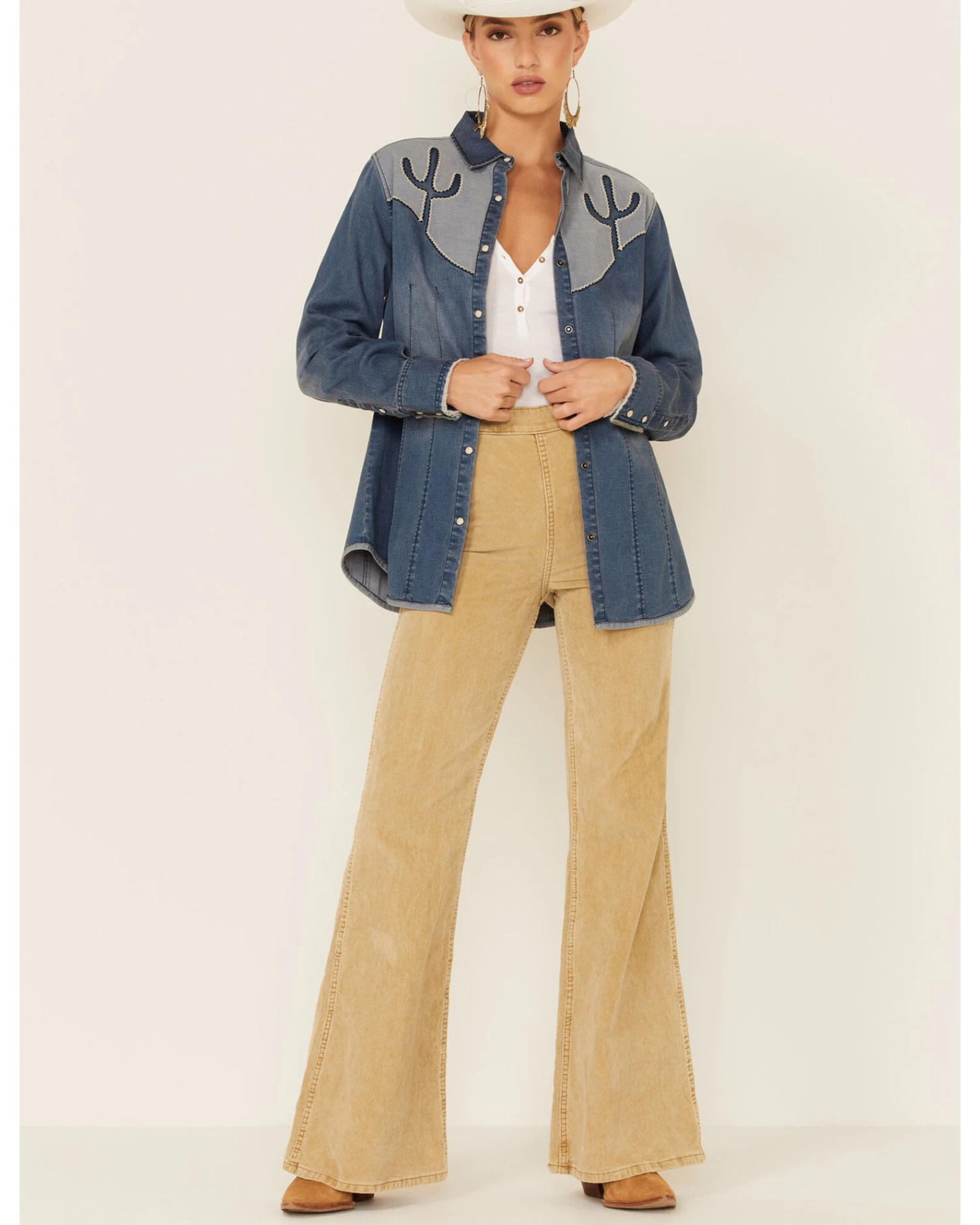 Tasha Polizzi Women's Flara Indigo Cactus Long Sleeve Shirt 3 Tasha Polizzi Women's Flara Indigo Cactus Long Sleeve Shirt - Image 3