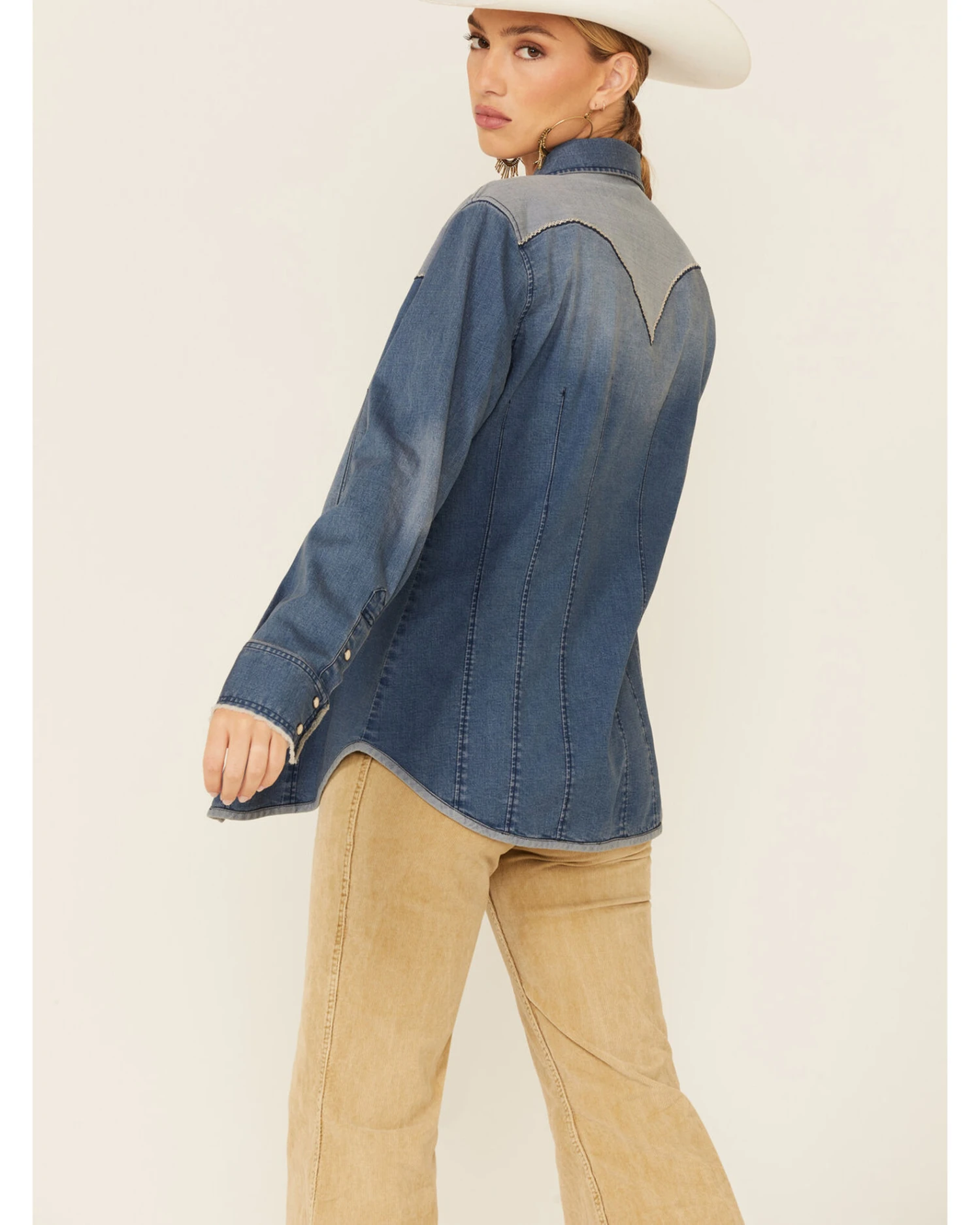 Tasha Polizzi Women's Flara Indigo Cactus Long Sleeve Shirt 4 Tasha Polizzi Women's Flara Indigo Cactus Long Sleeve Shirt - Image 4