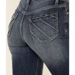 Shyanne Women's Dark High Rise Flare Distressed Knee Flare Stretch Denim Jeans 6 Shyanne Women's Dark High Rise Flare Distressed Knee Flare Stretch Denim Jeans -Default Template 4 2000346343 401 P3