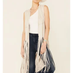 Fornia Women's Fringe Faux Suede Vest