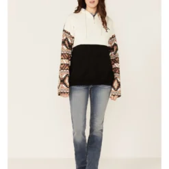 Paramount Network's Yellowstone Women's Mauve Southwestern Sleeve Hoodie Pullover -Default Template 4 2000356684 661 P4