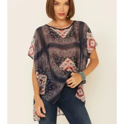 Tasha Polizzi Women's Sahara Tile Print Poncho Top