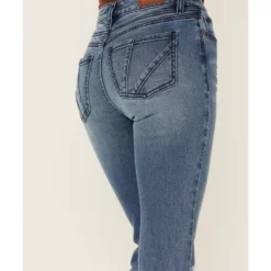 Shyanne Women's Mid Release Hem Side Slit Flare Jeans -Default Template 4 2000358727 415 P4