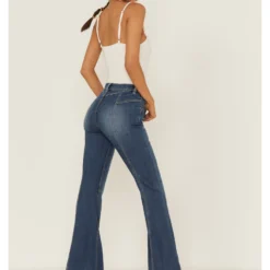 Shyanne Women's Medium Dark Wash High Rise Seam Detail Flare Jeans -Default Template 4 2000358735 414 P3