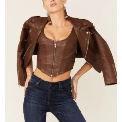 Understated Leather Women's Slick Leather Moto Jacket