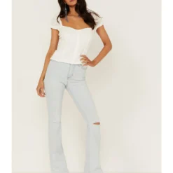 Idyllwind Women's High Risin' Sunglow Wash Distressed Knee Flare Jeans