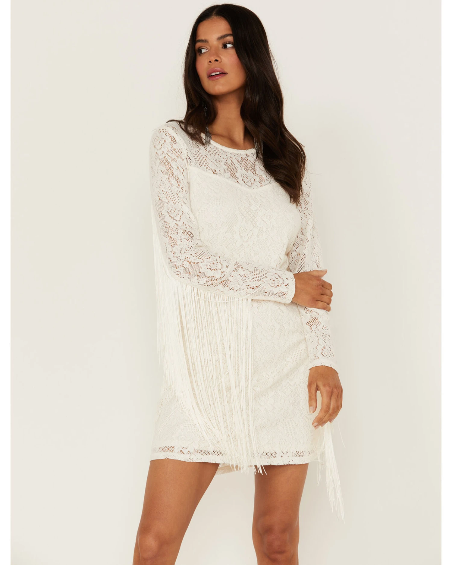 Idyllwind Women's Fairlane Crochet Fringe Ivory Dress 1 Idyllwind Women's Fairlane Crochet Fringe Ivory Dress