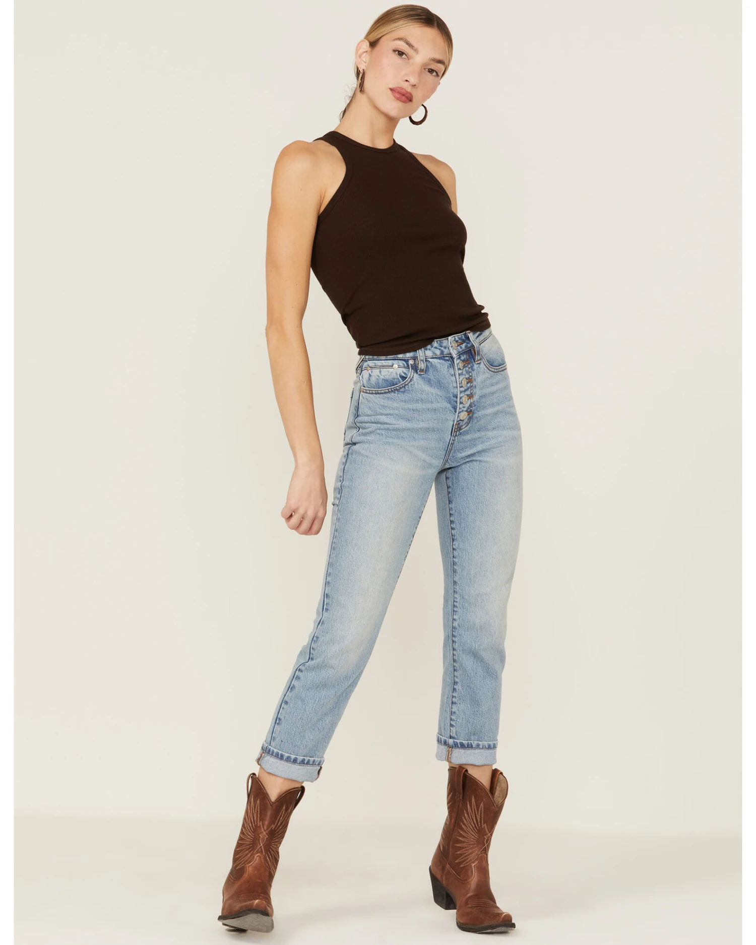 Cleo + Wolf Women's Easy Ribbed Layering Tank Top 4 Cleo + Wolf Women's Easy Ribbed Layering Tank Top - Image 4