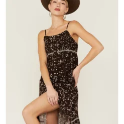 Cleo + Wolf Women's Dark Brown Floral Duster Dress