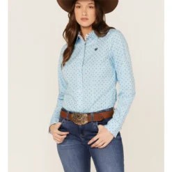 Cinch Women's Star Geo Print Button Down Long Sleeve Western Shirt