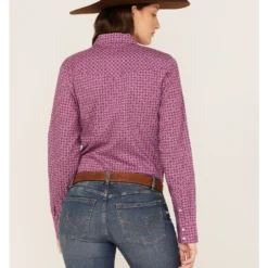 Cinch Women's Geo Print Long Sleeve Snap Western Shirt -Default Template 4 2000362795 650 P4