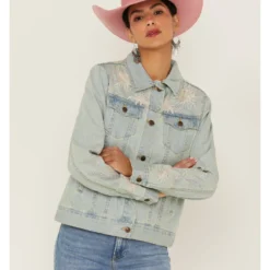 Johnny Was Women's Devere Embroidered Denim Jacket