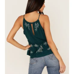 Shyanne Women's Embroidered Floral Keyhole Tank -Default Template 4 2000364758 443 P4