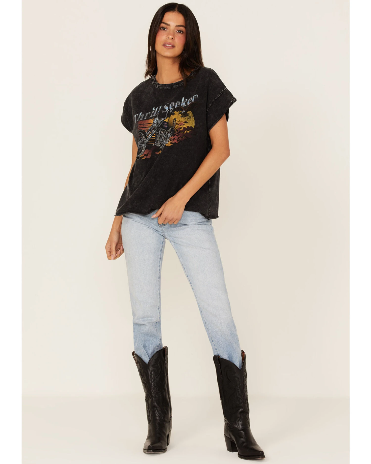 Cleo + Wolf Women's Thrill Seeker Moto Graphic Relaxed Tee 2 Cleo + Wolf Women's Thrill Seeker Moto Graphic Relaxed Tee - Image 2