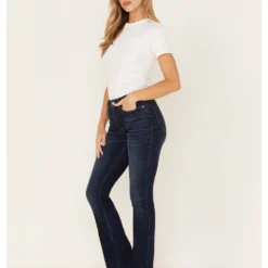 Cleo + Wolf Women's Dark Wash Stretch High Rise Modern Bootcut Jeans