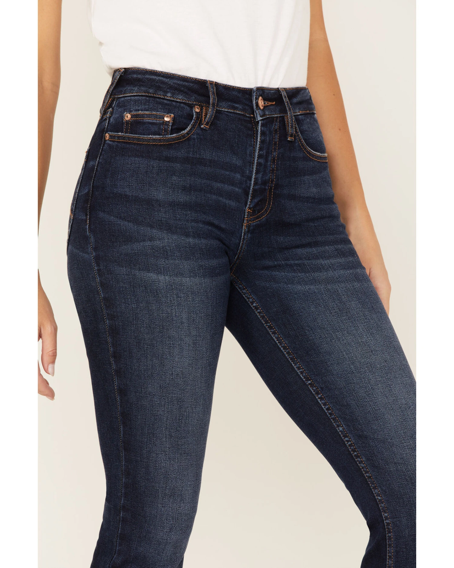 Cleo + Wolf Women's Dark Wash Stretch High Rise Modern Bootcut Jeans 2 Cleo + Wolf Women's Dark Wash Stretch High Rise Modern Bootcut Jeans - Image 2