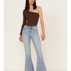 Shyanne Women's Light Wash Mid Rise Signature Embroidery Bootcut Jeans