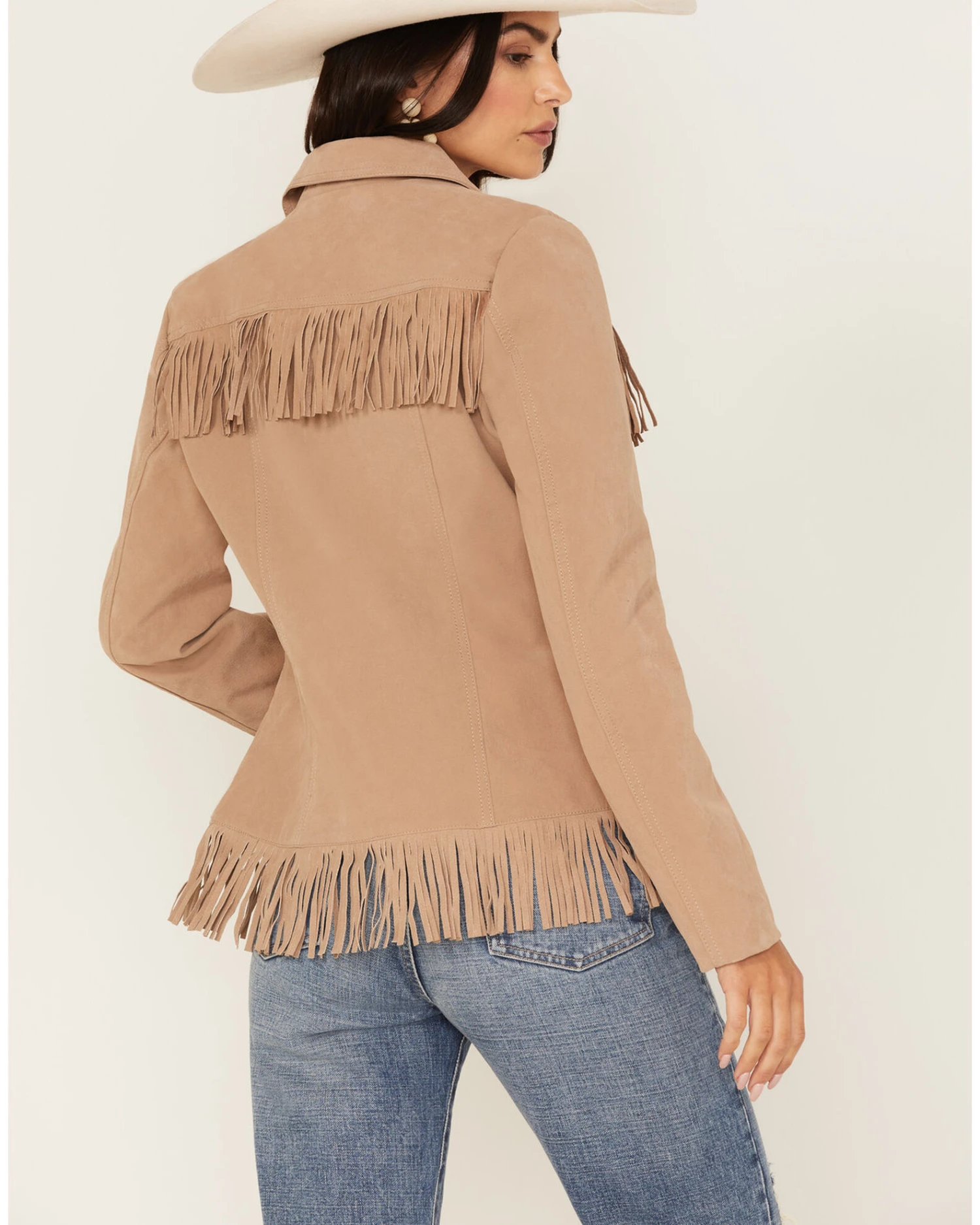 Fornia Women's Fringe Faux Leather Fringe Zip Jacket 4 Fornia Women's Fringe Faux Leather Fringe Zip Jacket - Image 4