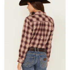 Ariat Women's R.E.A.L. Billie Jean Rose Dobby Plaid Long Sleeve Button Shirt -Default Template 4 2000371917 662 P4