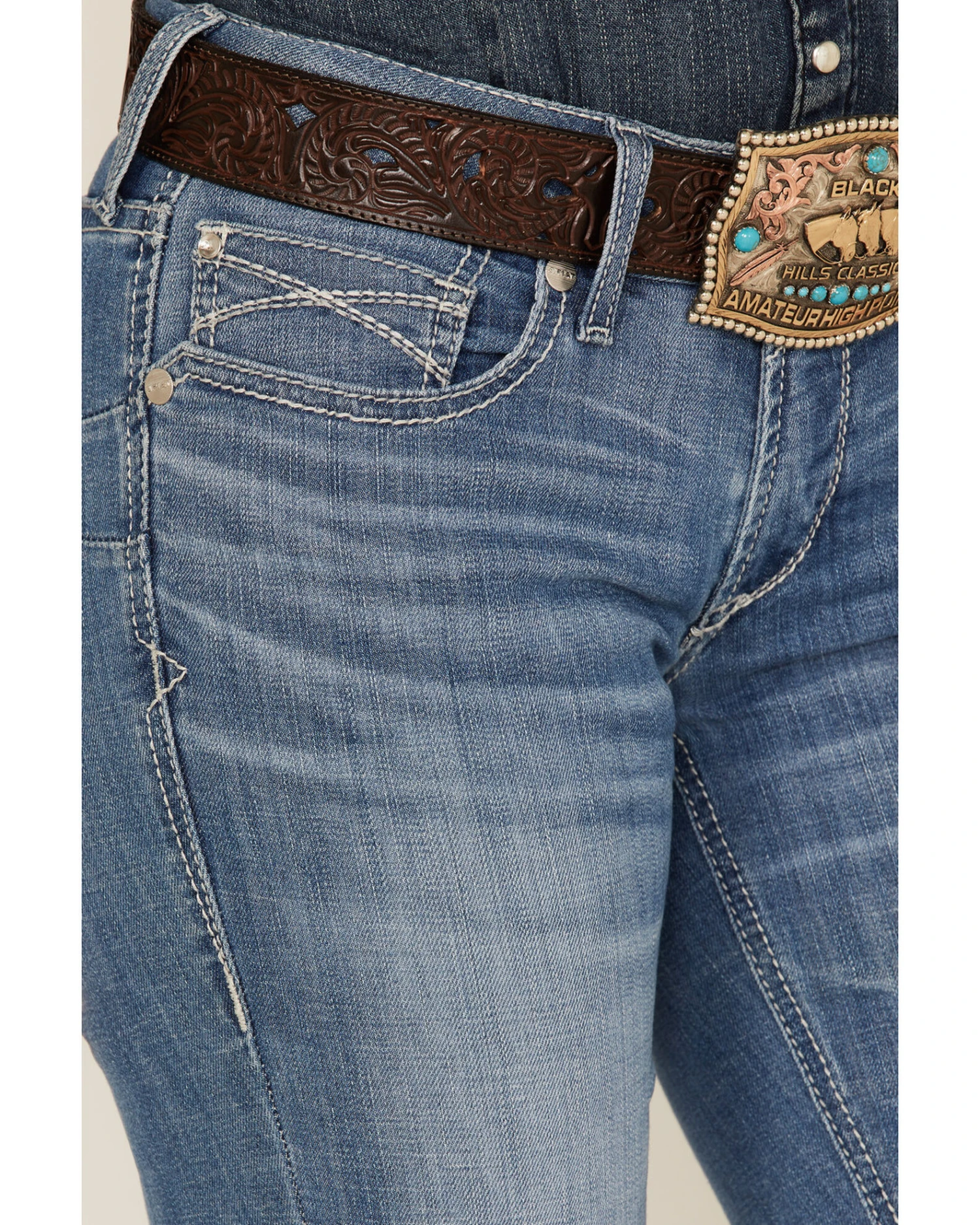 Ariat Women's R.E.A.L. Light Wash Mid Rise Allessandra Bootcut Jeans 2 Ariat Women's R.E.A.L. Light Wash Mid Rise Allessandra Bootcut Jeans - Image 2