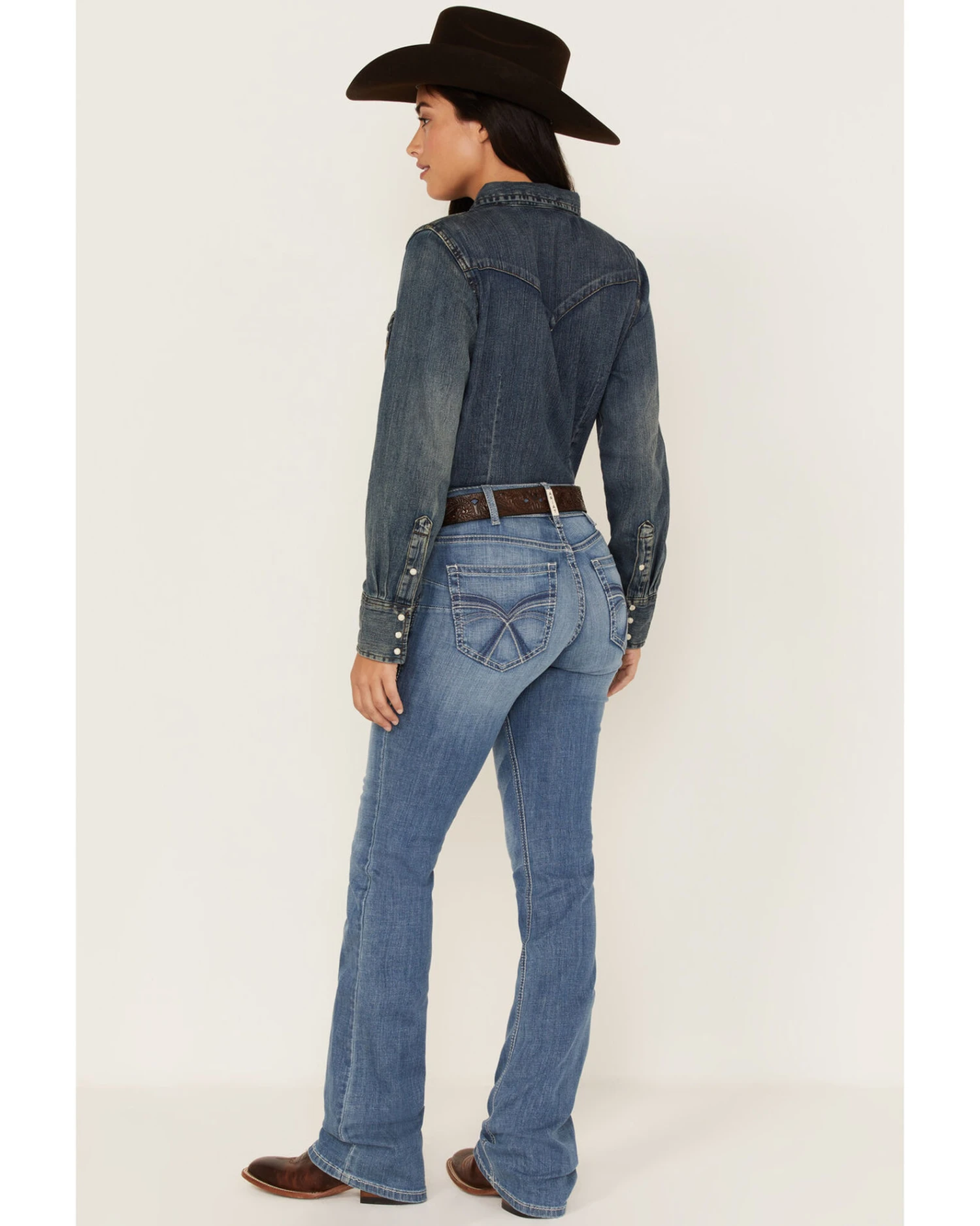 Ariat Women's R.E.A.L. Light Wash Mid Rise Allessandra Bootcut Jeans 3 Ariat Women's R.E.A.L. Light Wash Mid Rise Allessandra Bootcut Jeans - Image 3