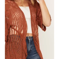 Shyanne Women's Geo Lace Short Sleeve Kimono 6 Shyanne Women's Geo Lace Short Sleeve Kimono -Default Template 4 2000372966 203 P3