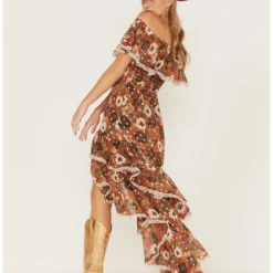 Shyanne Women's Floral Print Off-Shoulder Ruffle Maxi Dress -Default Template 4 2000372967 203 P4