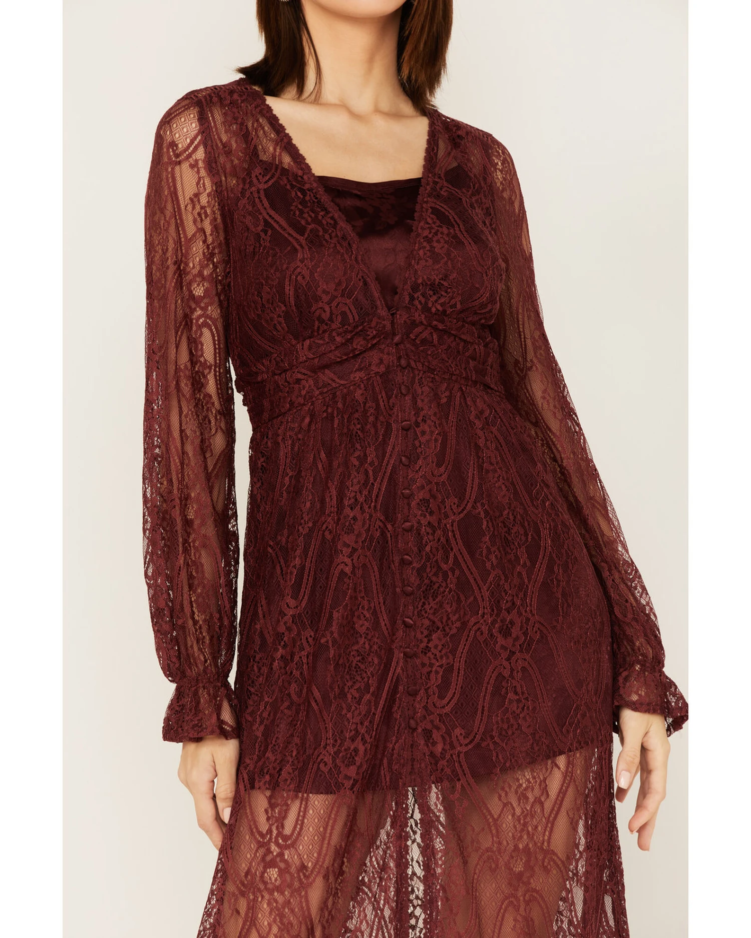 Shyanne Women's Floral Lace Duster Dress 3 Shyanne Women's Floral Lace Duster Dress - Image 3