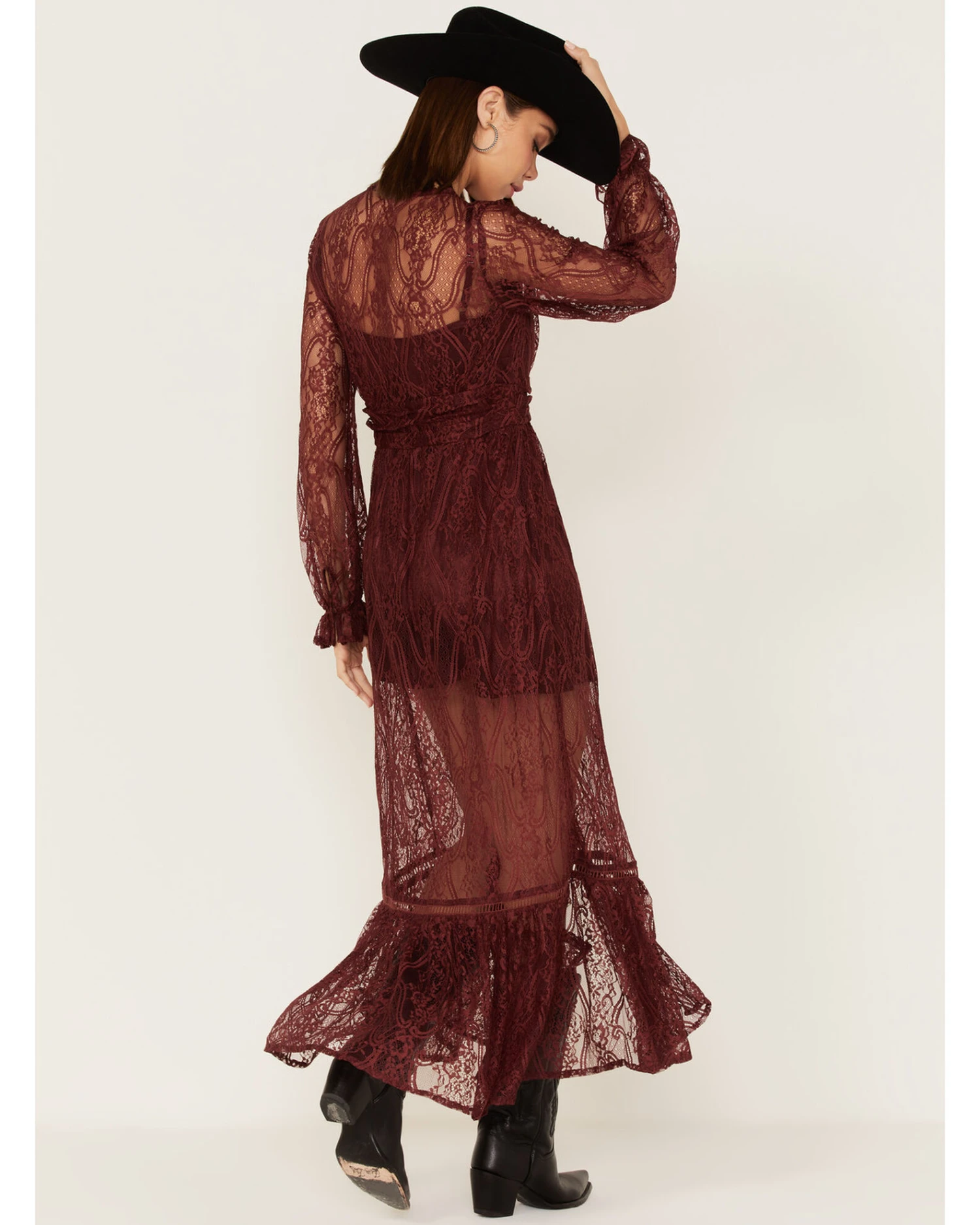 Shyanne Women's Floral Lace Duster Dress 4 Shyanne Women's Floral Lace Duster Dress - Image 4