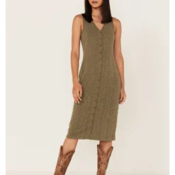 Cleo + Wolf Women's Ribbed Tank Midi Dress