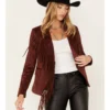 Shyanne Women's Fringe Faux Suede Blazer