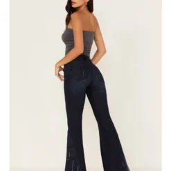 Shyanne Women's Embroidered Dark Wash High Rise Stretch Flare Jeans -Default Template 4 2000373384 416 P3