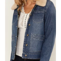 Idyllwind Women's Medium Wash Reversible Sherpa Blanket Denim Jacket -Default Template 4 2000373420 416 P3