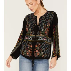 Johnny Was Women's Ezra Embroidered Blouse