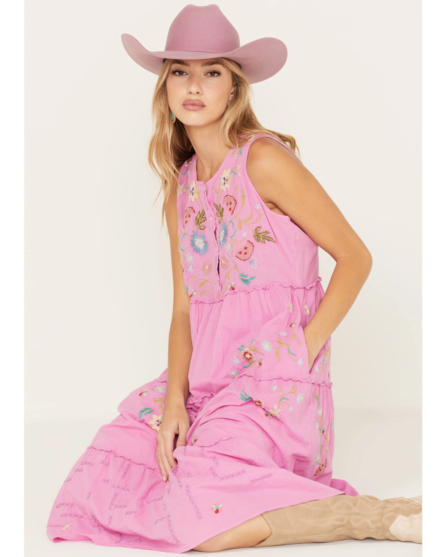 Johnny Was Women's Zanzibar Tiered Embroidered Dress 1 Johnny Was Women's Zanzibar Tiered Embroidered Dress