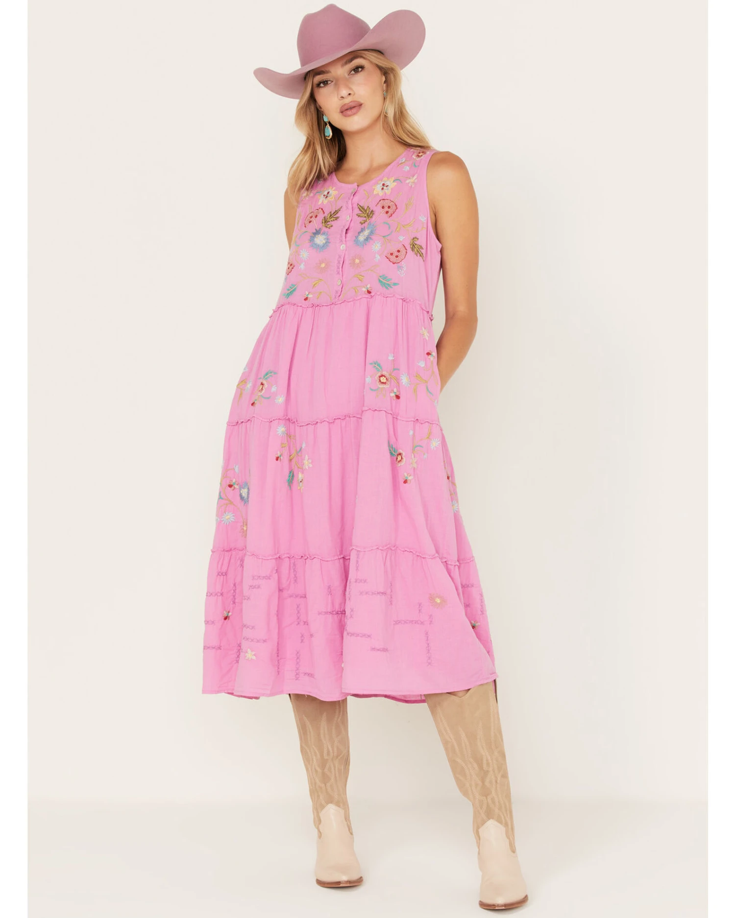 Johnny Was Women's Zanzibar Tiered Embroidered Dress 2 Johnny Was Women's Zanzibar Tiered Embroidered Dress - Image 2