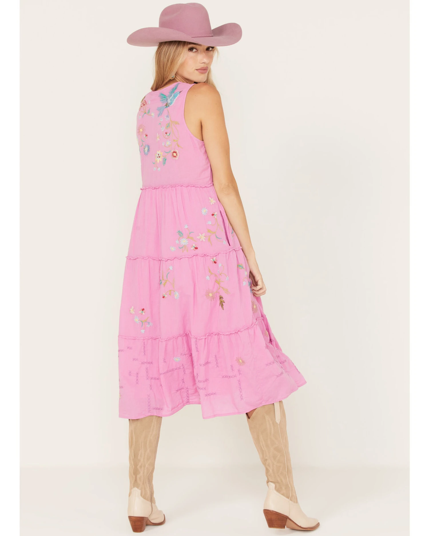 Johnny Was Women's Zanzibar Tiered Embroidered Dress 4 Johnny Was Women's Zanzibar Tiered Embroidered Dress - Image 4