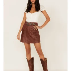 Idyllwind Women's Western Belt Leather Mini Skirt