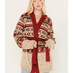 Wrangler Retro Women's Southwestern Print Hooded Cardigan