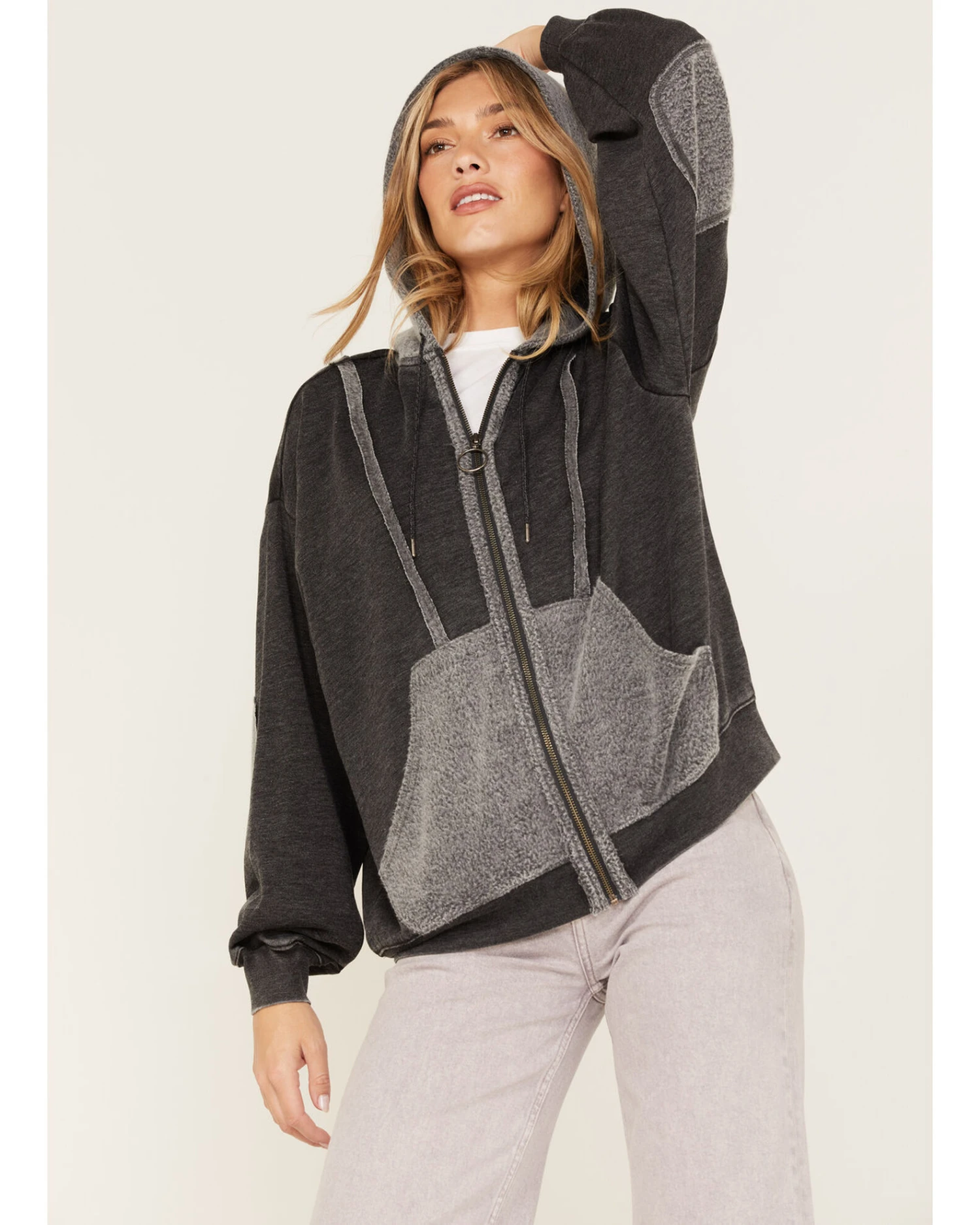 Cleo + Wolf Women's Seamed Zip Hoodie 1 Cleo + Wolf Women's Seamed Zip Hoodie