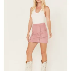 Idyllwind Women's Faux Suede Studded Mini Skirt