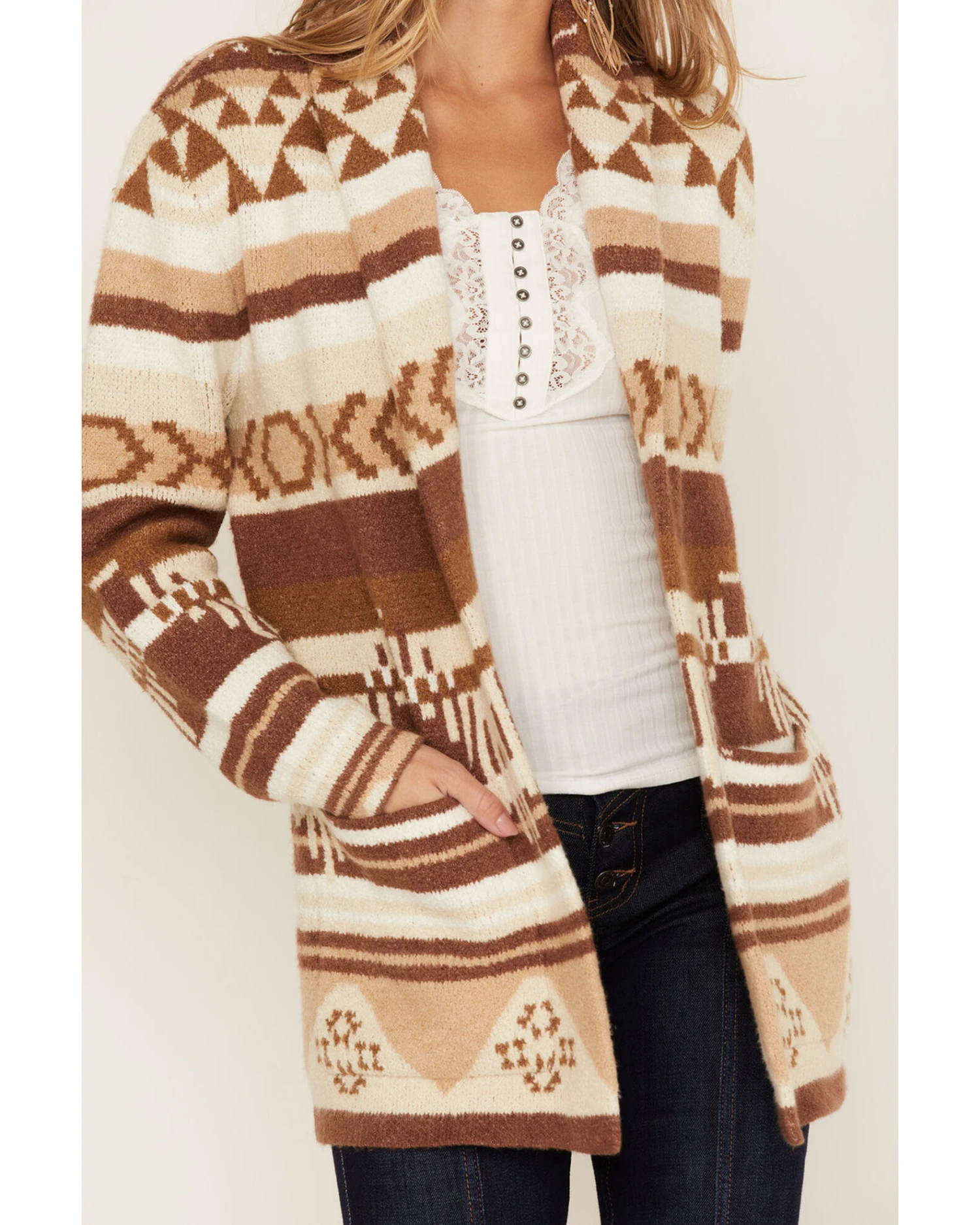 Idyllwind Women's Twin Pines Southwestern Stripe Print Cardigan 3 Idyllwind Women's Twin Pines Southwestern Stripe Print Cardigan - Image 3